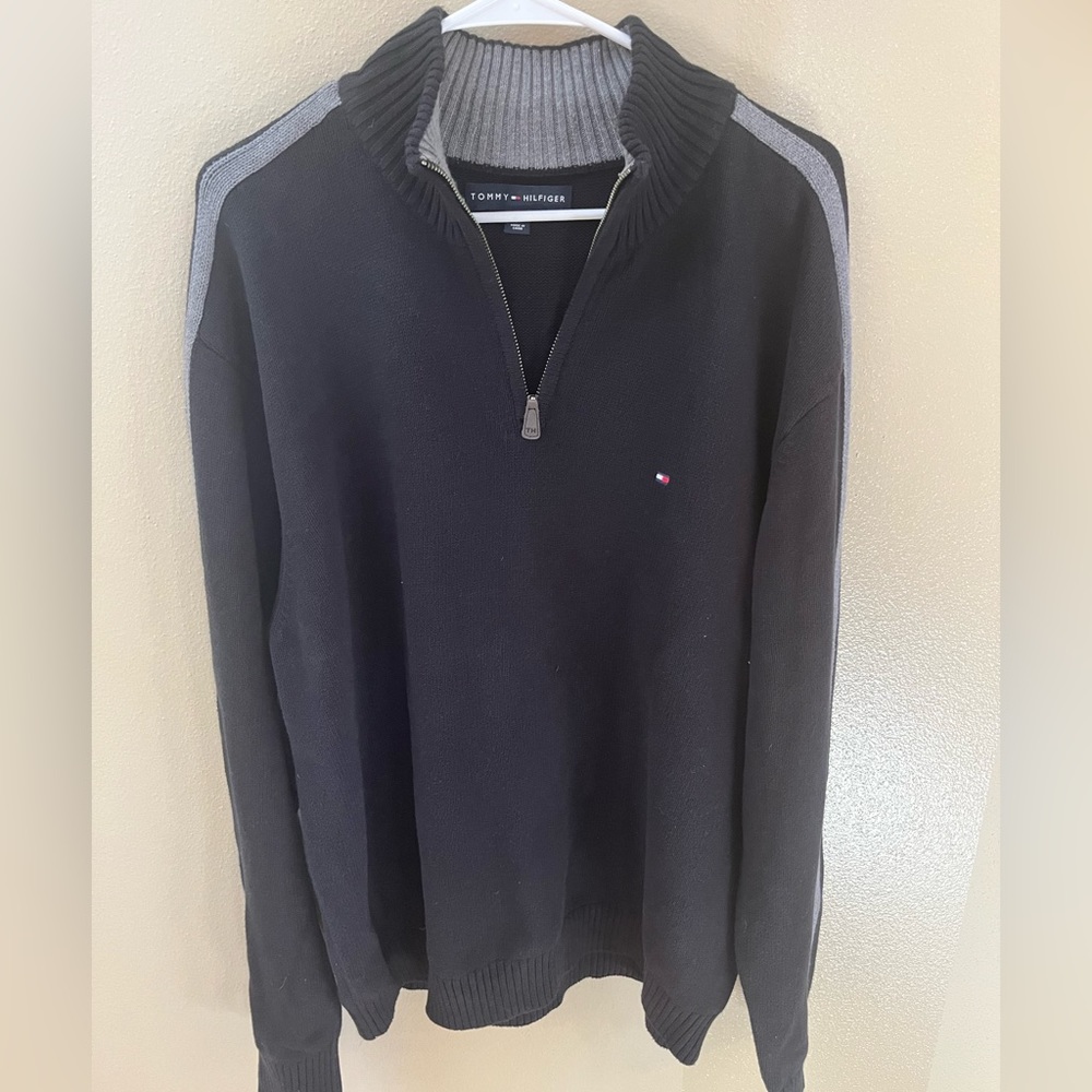 Men’s Black Tommy Hilfiger Quarter Zip